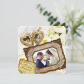 40e trouwjubileum Gouden Hart Hanger Frame Kaart (Staand voorkant)