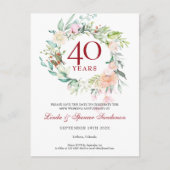 40e trouwjubileum Save the Date Aankondigingskaart (Voorkant)