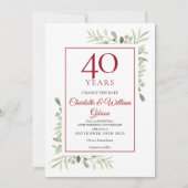 40e trouwjubileum Wijzigingsdatum groen  Kaart (Voorkant)