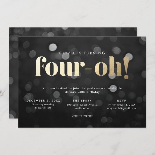 40e Uitnodiging Four-oh (Voorkant / Achterkant)