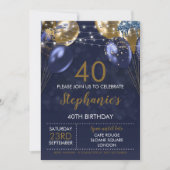 40e uitnodiging Navy Gold (Voorkant)
