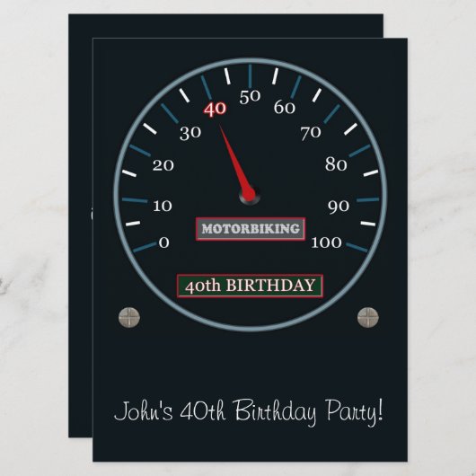 40e uitnodiging van de Birthday Party (Voorkant / Achterkant)