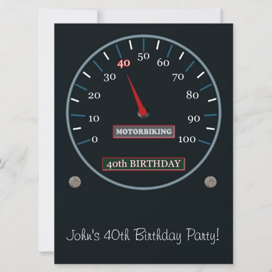 40e uitnodiging van de Birthday Party (Voorkant)