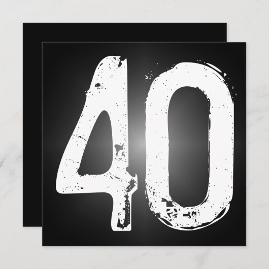 40e uitnodiging van de Birthday Party (Voorkant / Achterkant)