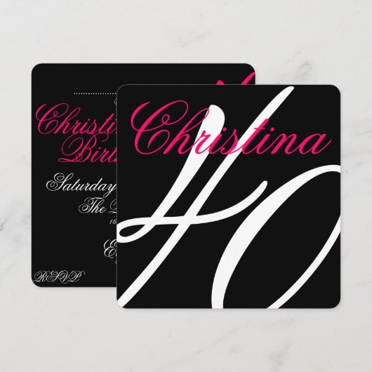 40e uitnodiging van de Birthday Party (Voorkant / Achterkant)