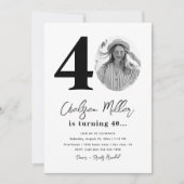 40e uitnodiging van de Birthday Party | 40e verjaa (Voorkant)