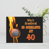 40e uitnodiging van de Birthday Party - Golf - Siz (Staand voorkant)