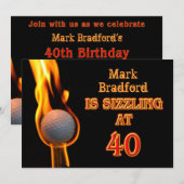 40e uitnodiging van de Birthday Party - Golf - Siz (Voorkant / Achterkant)