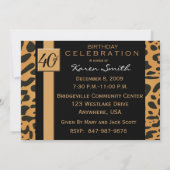 40e uitnodiging van de Birthday Party in Leopard (Achterkant)