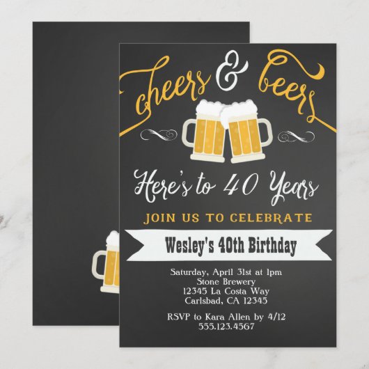 40e uitnodiging van de Kop- en Beer-partij (Voorkant / Achterkant)