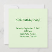 40e uitnodiging van de partij bij het Football van (Achterkant)