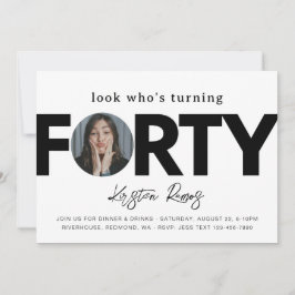 40e uitnodiging van de verjaardag | Minimalistisch