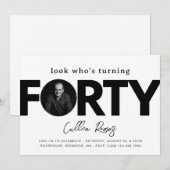 40e uitnodiging van de verjaardag | Minimalistisch (Voorkant / Achterkant)