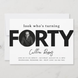 40e uitnodiging van de verjaardag | Minimalistisch