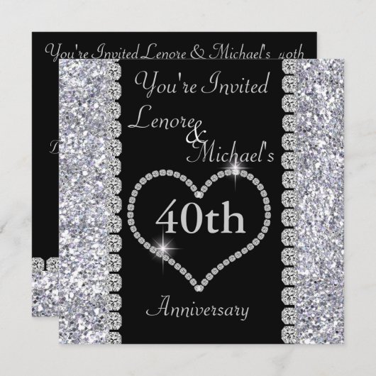 40e uitnodiging van een partij van de Jubileum (Voorkant / Achterkant)