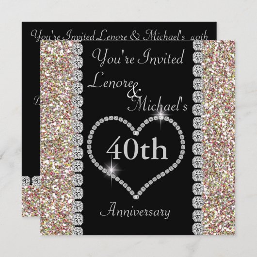 40e uitnodiging van een partij van de Jubileum (Voorkant / Achterkant)