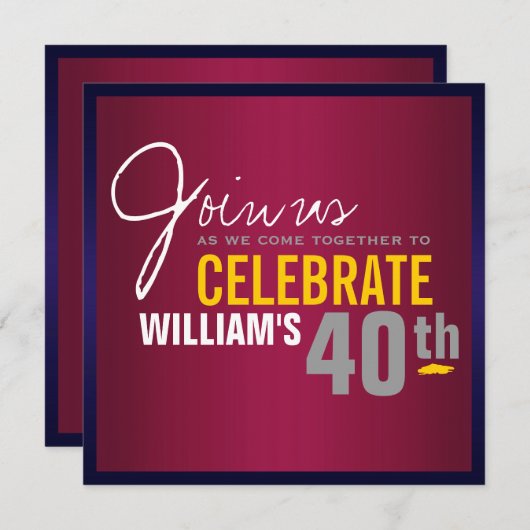40e uitnodiging van het man (Voorkant / Achterkant)