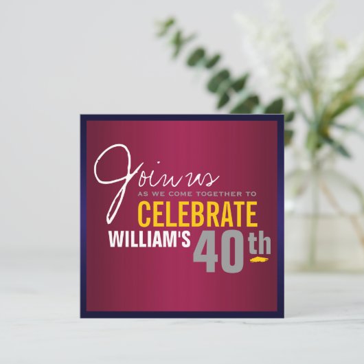 40e uitnodiging van het man (Staand voorkant)