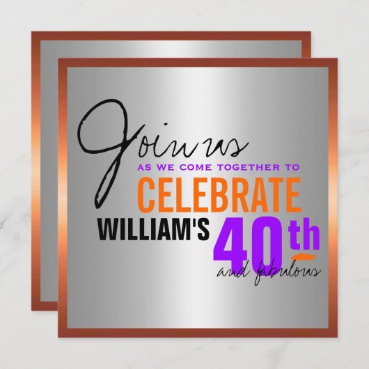 40e uitnodiging van het man (Voorkant / Achterkant)
