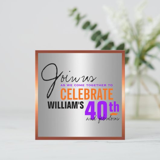 40e uitnodiging van het man (Staand voorkant)