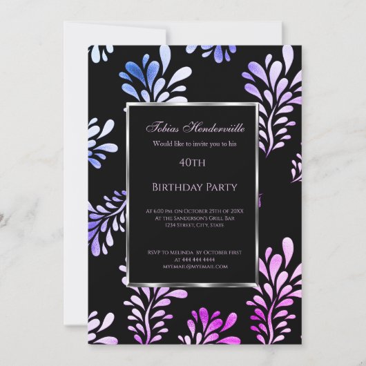 40e uitnodiging van het Man van de Birthday Party  (Voorkant)