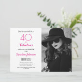 40e Uitnodiging voor verjaardagsfeestje - 40 & Fan (Staand voorkant)