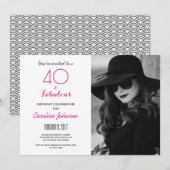 40e Uitnodiging voor verjaardagsfeestje - 40 & Fan (Voorkant / Achterkant)