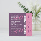 40e URPRISE Birthday Paars en roze patroon Kaart (Staand voorkant)