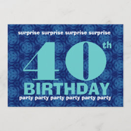 40e URPRISE Birthday Party Blue en Aqua B400 Kaart