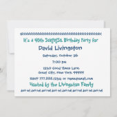40e URPRISE Birthday Party Invitation - Blue Kaart (Achterkant)