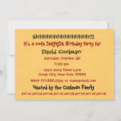 40e URPRISE Birthday Party Sjabloon V01 Kaart (Achterkant)