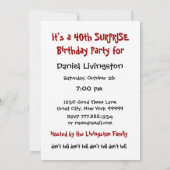 40e URPRISE Birthday Party Zip Your Lip W1454 Kaart (Achterkant)