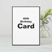 40e veertigste 40 40 4-0 geboortecaart kaart (Staand voorkant)