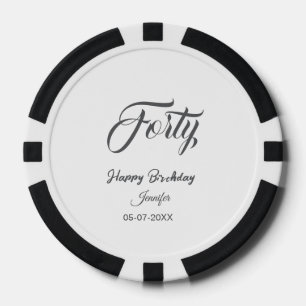 40e veertigste letter verjaardag naam datum jaar g poker chips