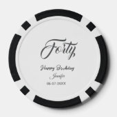 40e veertigste letter verjaardag naam datum jaar g poker chips (Achterkant)