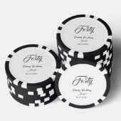 40e veertigste letter verjaardag naam datum jaar g poker chips (Opstapeling)