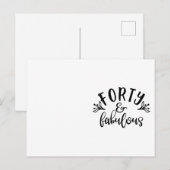 40e verfeestdagen Veertig en Fabulous Briefkaart (Voorkant / Achterkant)