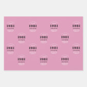 40e verjaardag 1981 Pink Black lady's gepersonalis Inpakpapier Vel (Voorkant 2)