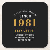 40e verjaardag 1981, speciaal gepersonaliseerd doo kartonnen onderzetters (Voorkant)