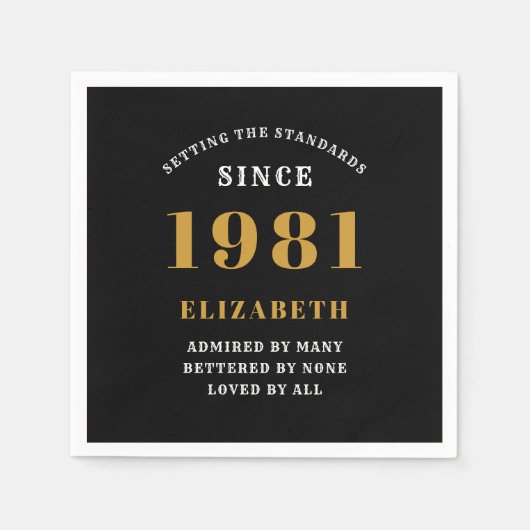 40e verjaardag 1981, speciaal gepersonaliseerd doo servet (Voorkant)