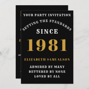 40e verjaardag 1981 zwart goud op maat gemaakt voo kaart