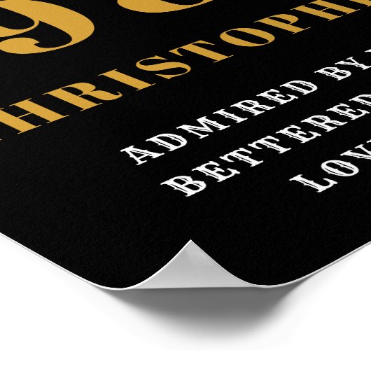 40e verjaardag 1981 zwart goud voor hem persoonlij poster (Hoek)