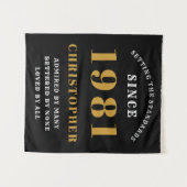 40e verjaardag 1981Zwart goud voor hem gepersonali Wandkleed (Voorkant (horizontaal))