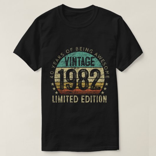 40e verjaardag  1982 40 jaar oude Mannen Wo T-shirt (Design voorkant)