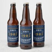 40e verjaardag 1982  Blauw goud toevoegen Bier Etiket (Flessen)