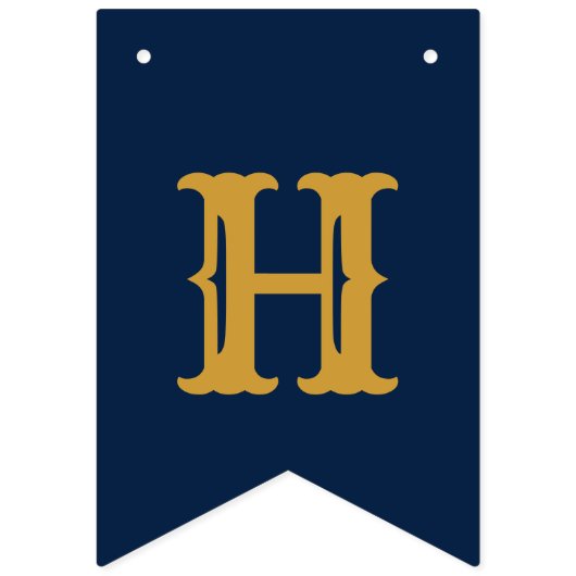 40e verjaardag 1982 Blue Gold Add Name Retro Vlaggetjes (Tweede vlag)