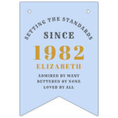 40e verjaardag 1982 Blue Gold Name Vlaggetjes (Eerste vlag)