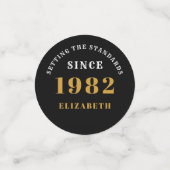 40e verjaardag 1982 Elegant Black Gold Chic Elegan Confetti (Kleine voorkant)