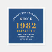 40e verjaardag 1982 Elegant Chic Blue Servet (Voorkant)