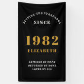 40e verjaardag 1982 Elegant Chic Gold Black Spandoek (Verticaal)